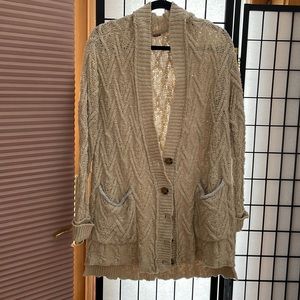 Women cozy FP cable sweater
